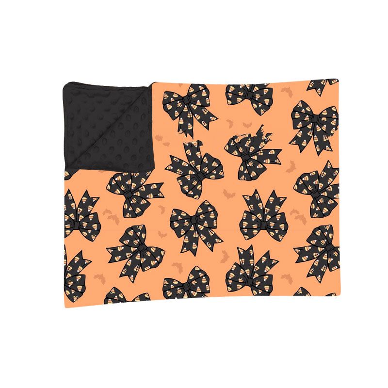 ( Moq 5 ) Preorder Baby Girls Kids Candy Corn Bows Halloween Blanket