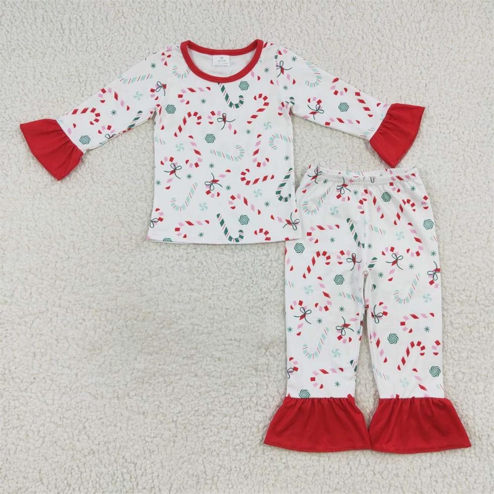 BLP0253 Baby Boy Christmas Long Sleeves Candy Shirt Pants Outfit Pajamas