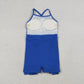 Baby Girls Kids Straps Blue Yoga Active Shorts Knee Length Ruffle Dress RTS