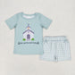 Baby Boy Girl Short Sleeves Church Set Dress Sibling Clothes