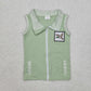 Baby Kids Green Embroidery  Duck Zipper Pocket Vest Tops