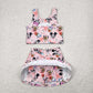 Baby Girl Sleeveless Mouse Ducks Dogs Tops Skort Yoga Active Set RTS