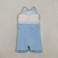 Baby Girls Kids Straps Yoga Active Blue Ruffle Knee Length Dress RTS
