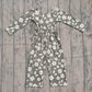 ( No moq ) Preorder Girls Kids Long Sleeves Flower Buttons Pockets Pants Jumpsuit