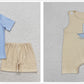 Baby Boy Summer Embroidery Boat Stripes Set Romper Sibling Clothes