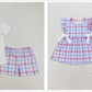 Baby Boy Girl Summer Plaid Tops Shorts Set Sibling Clothes