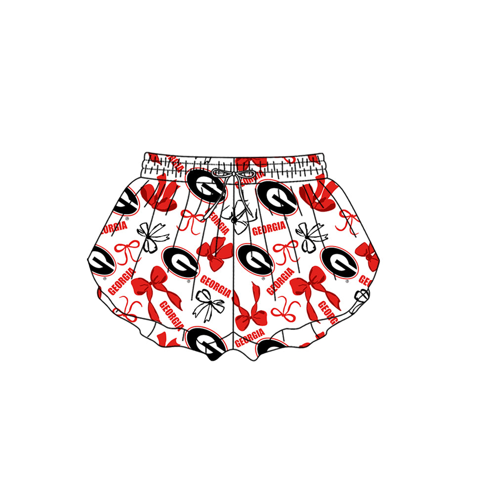 ( Moq 5 Each Style ) Baby Girls Kids Red Bows G Sibling Team Shorts Dresses Set