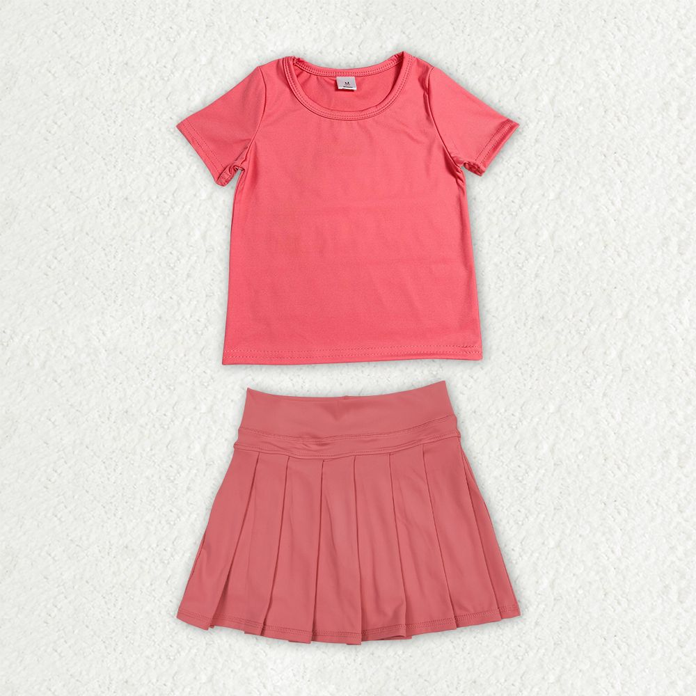 Baby Girls Kids Short Sleeves Shirt Skirt Shorts Yoga Active Set Clothes RTS