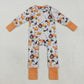 Baby Boy Long Sleeves Halloween Pumpkins Farm Animals Zipper Romper RTS