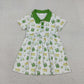 Baby Girls Short Sleeves Golf Buttons Knee Length Dress RTS