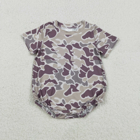 Baby Boys Infant Camo Pattern Short Sleeves Bubble Romper RTS