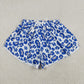 Adult Women Blue Leopard Team Yoga Active Ruffle Shorts Bottom Clothes RTS