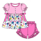 Baby Girl Short Sleeves Flower Bows Sibling Romper Dress Clothes Set ( Moq 5 Each Design )