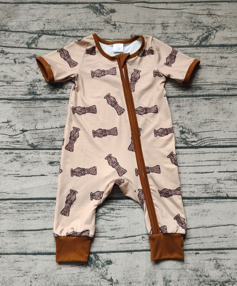 Baby Boy Long Sleeves Duck Call Camo Zipper Bamboo Romper