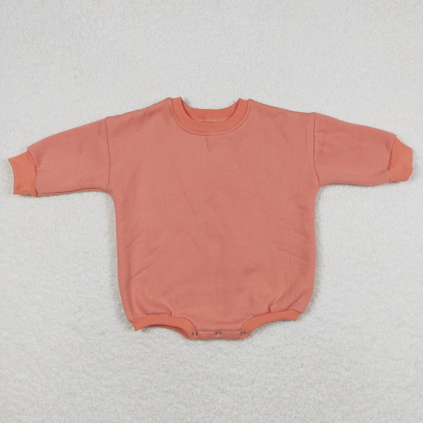 Baby Girl Long Sleeves Pink Orange Cotton Sweater Romper