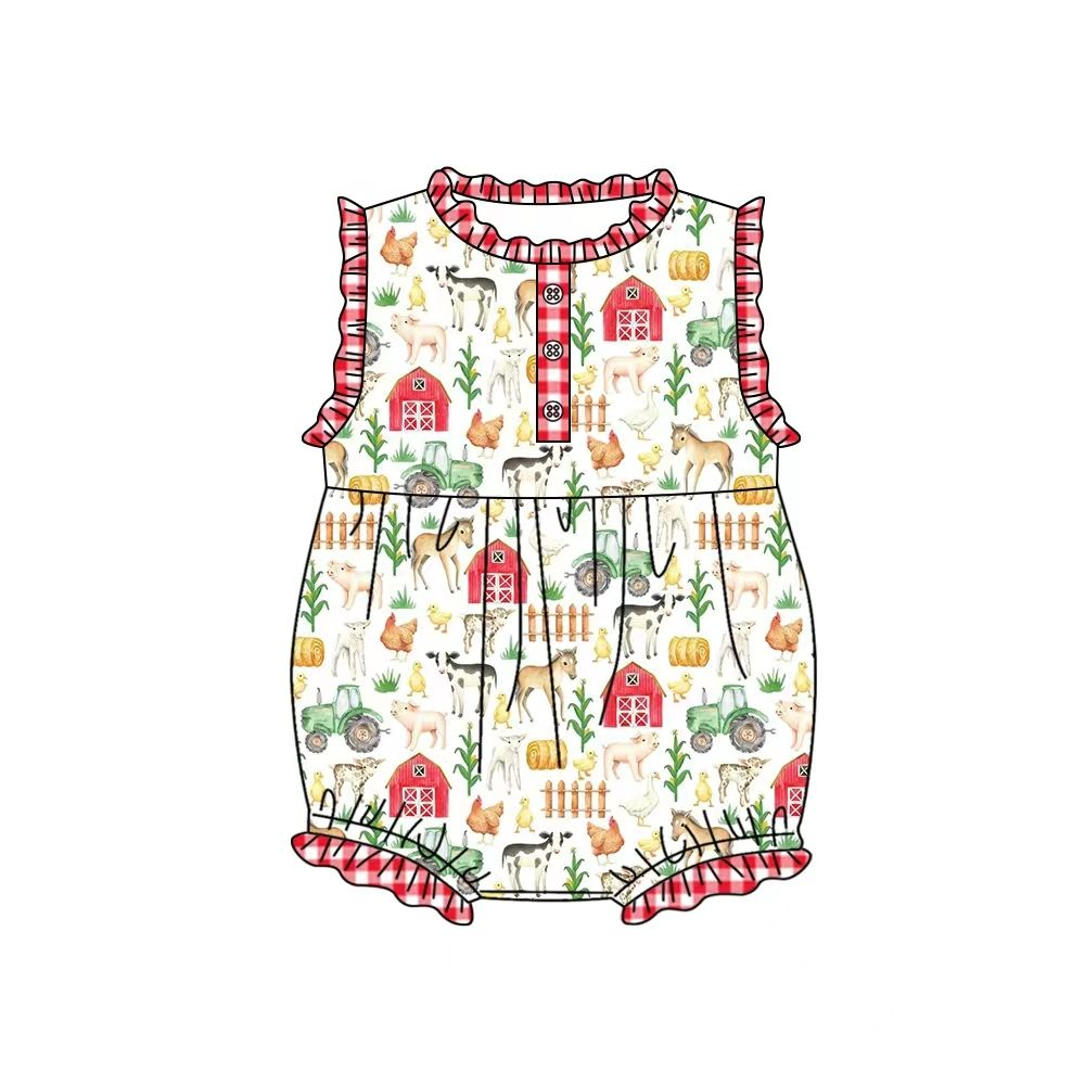 Moq 3 Pre-order SR1294 Baby Girl Farm Summer One Piece Romper