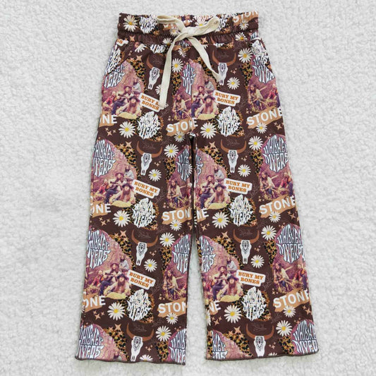 P0142 Baby Girl Western Cow Music Floral Pants