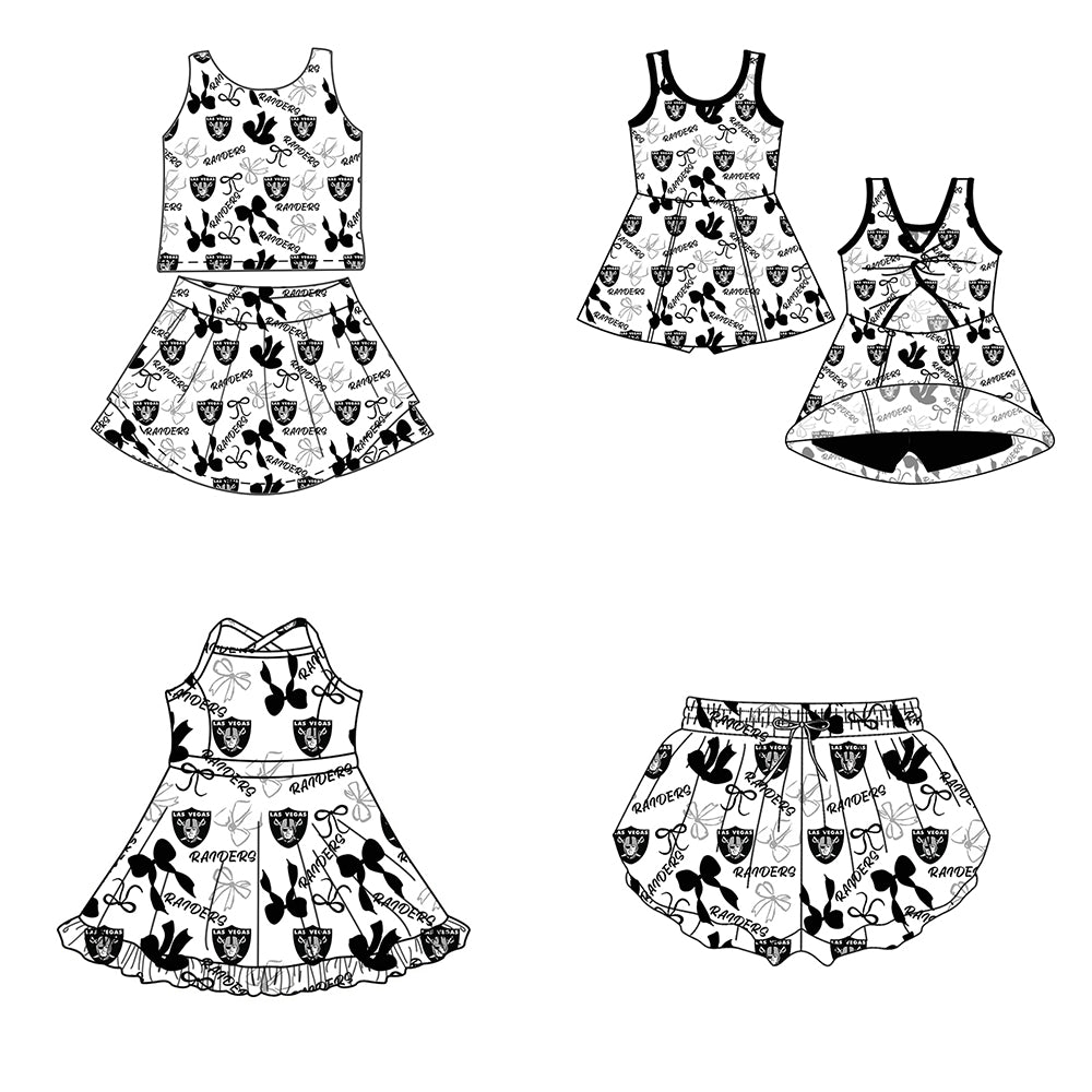 ( Moq 5 Each Style ) Baby Girls Toddler Bows Sibling Team Shorts Dresses Set Clothing