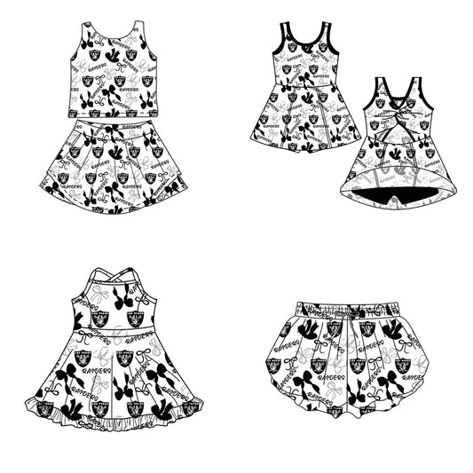 ( Moq 5 Each Style ) Baby Girls Toddler Bows Sibling Team Shorts Dresses Set Clothing