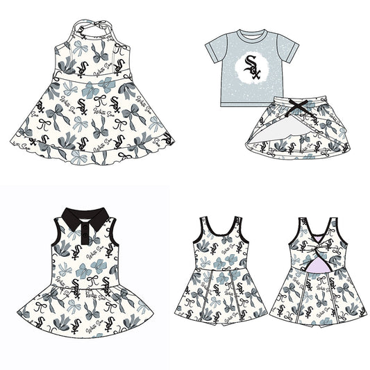 ( Moq 5 each style ) Baby Girl Team Bows Sibling Dress Set 5.19