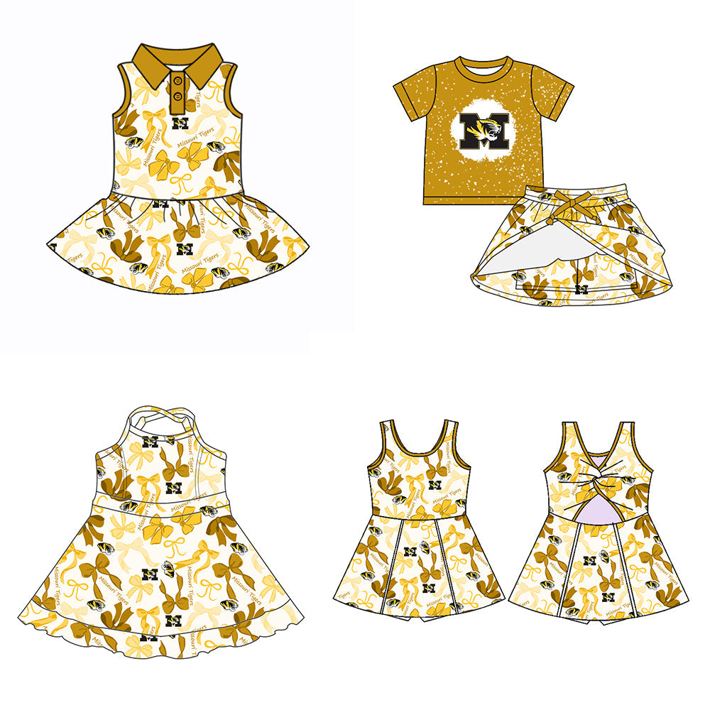 ( Moq 5 each style ) Baby Girl M Tiger Bows Sibling Dress Set 5.14