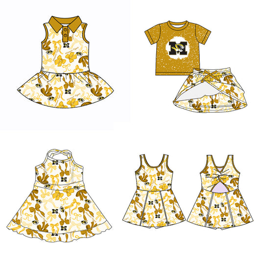 ( Moq 5 each style ) Baby Girl M Tiger Bows Sibling Dress Set 5.14