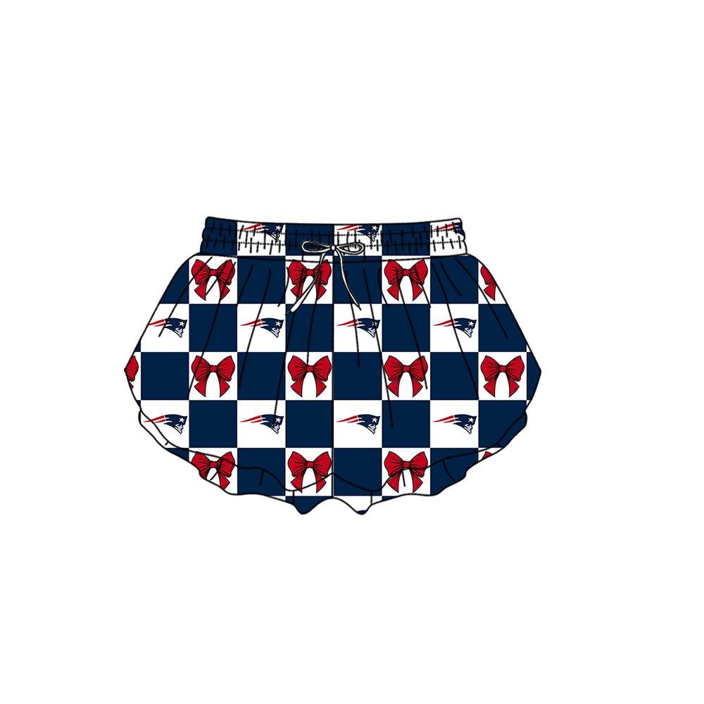 ( Moq 5 Each Style ) Baby Boys Girls Toddler Bows Navy Plaid Team Sibling Shorts Dress Shirt Set Summer Clothes