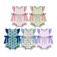( Moq 5 Each Style ) Baby Girls Infant Short Sleeves Bows Flower Bubble Rompers Summer Clothes
