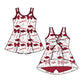 ( Moq 5 each style ) Baby Girl Toddler Team Bows Baseball Pig Sibling Dress Set