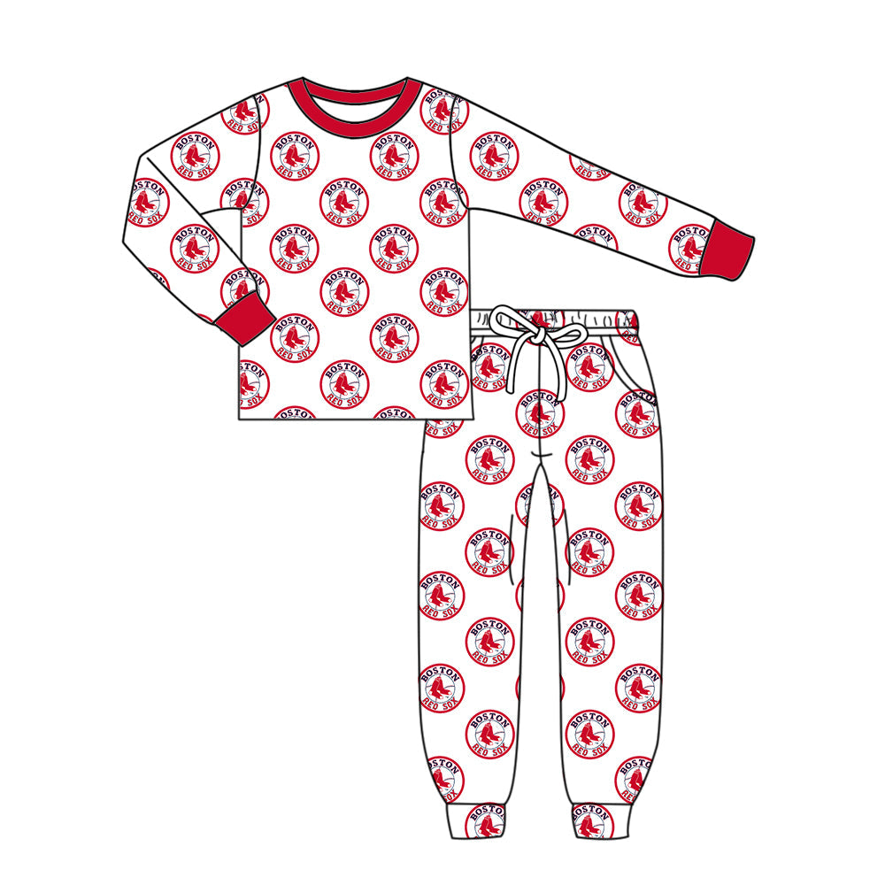 ( Moq 5 each style ) Baby Boy Girl Team Sibling Shirt Long Sleeves Red Set 8.8