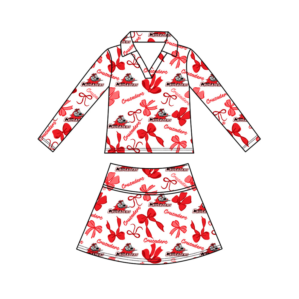 ( Moq 5 Each Style ) Sibling Baby Girls Kids Bows Team Shirt Sets Clothes