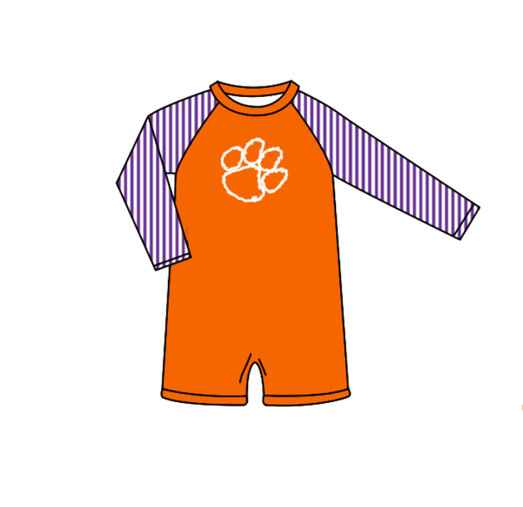 ( Moq 5 Each Style ) Baby Boys Girls Kids Team Sibling Orange Jumpsuits Sets Swimsuits