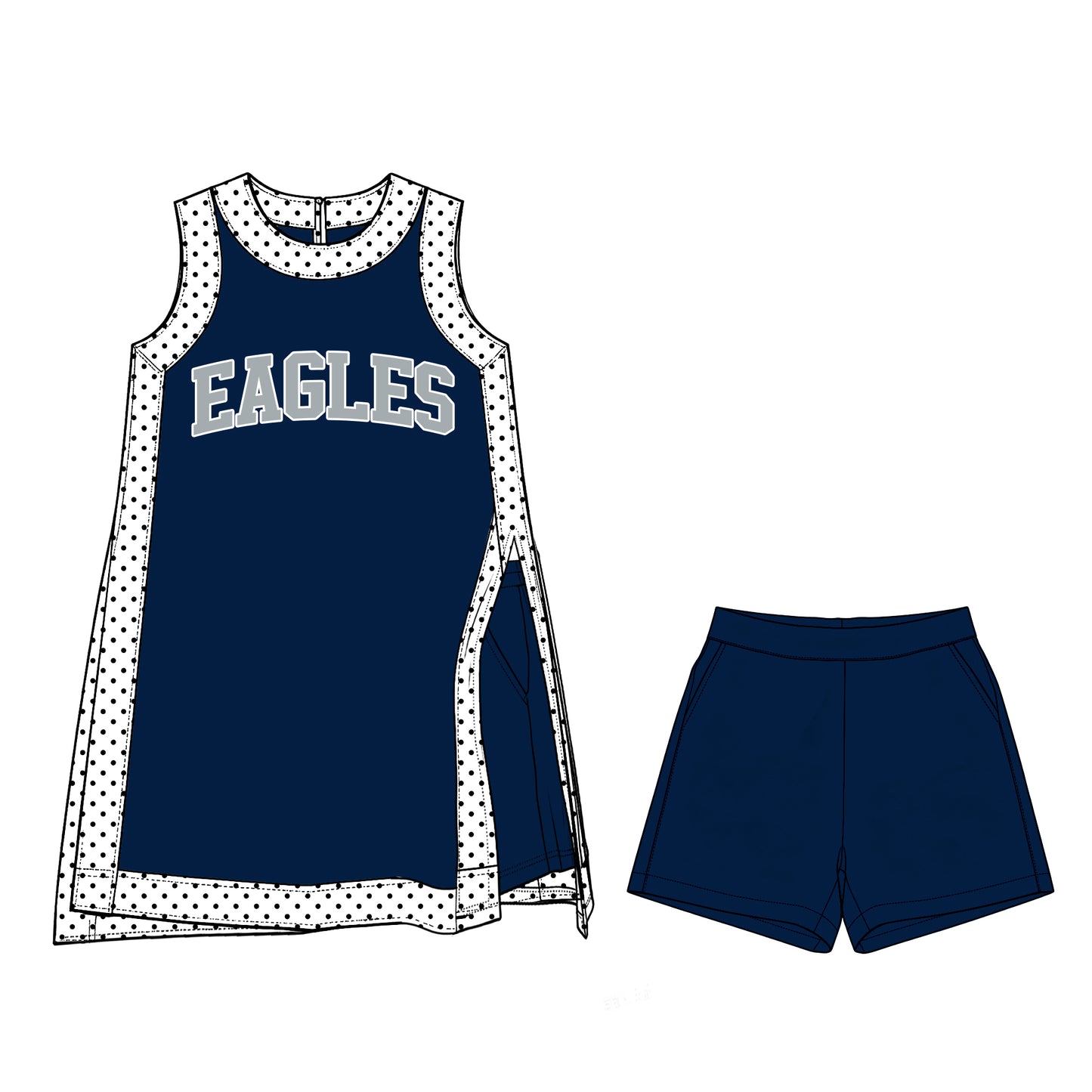 ( Moq 5 ) Baby Girls Kids Sleeveless Team Tops Shorts Team Set Clothes