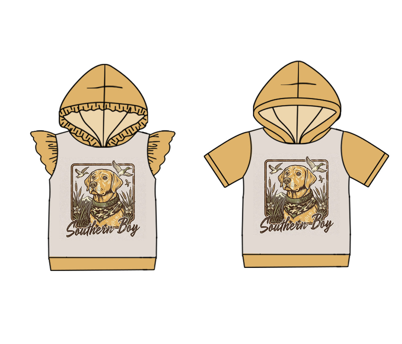 ( Moq 5 Each Style ) Baby Boy Girl Short Sleeves Dog Duck Sibling Hoodie Shirt 4.23