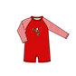 ( Moq 5 Each Style ) Baby Boys Girls Kids Team Sibling Jumpsuits Sets Red Swimsuits Clothes