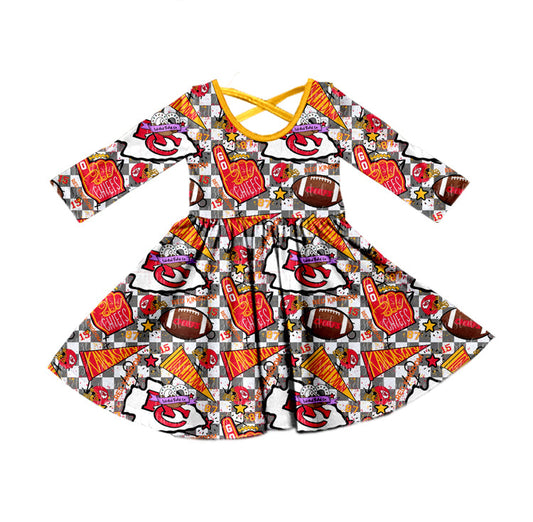 Baby Girl Team Long Sleeves KC Fall Knee Length Dress