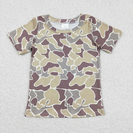 Baby Kids Camo Short Sleeves Tops Shirt