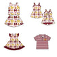 ( Moq 5 each style ) Baby Boy Girl Toddler Team Red Yellow Bows Sibling Shirt Dress Set 6.21