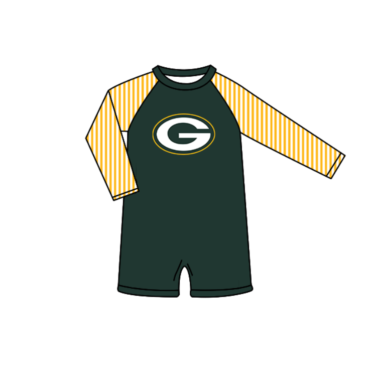 ( Moq 5 Each Style ) Baby Boys Girls Kids Team Sibling Green Jumpsuits Sets Swimsuits Clothes
