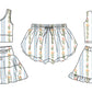 ( Moq 5 Each Style ) Baby Girls Kids Flower Stripes Sibling Shorts Sets Clothes