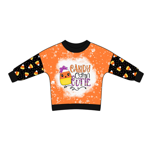 Baby Kids Long Sleeves Halloween Candy Corn Bubble Shirt