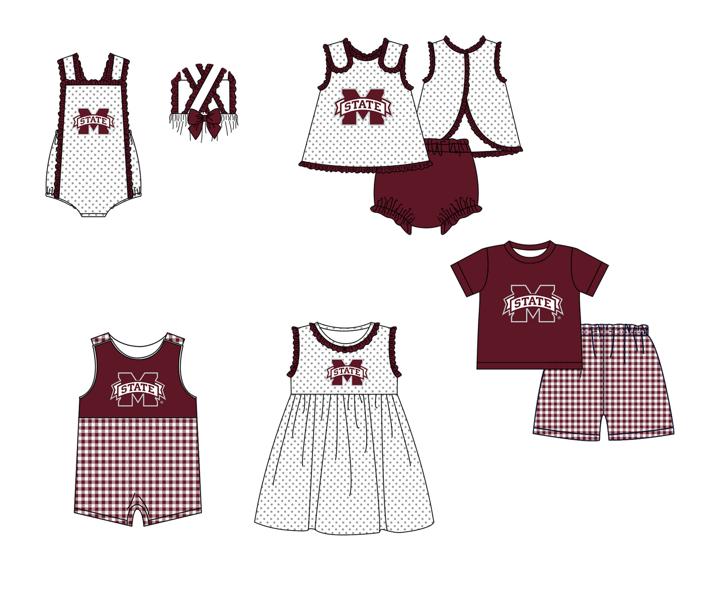 ( Moq 5 ) Baby Girls Toddler Sleeveless M State Dots Team Ruffle Knee Length Dress