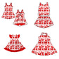 ( Moq 5 each style ) Baby Girl Toddler Team Red Bows Sibling Dress Set 6.26