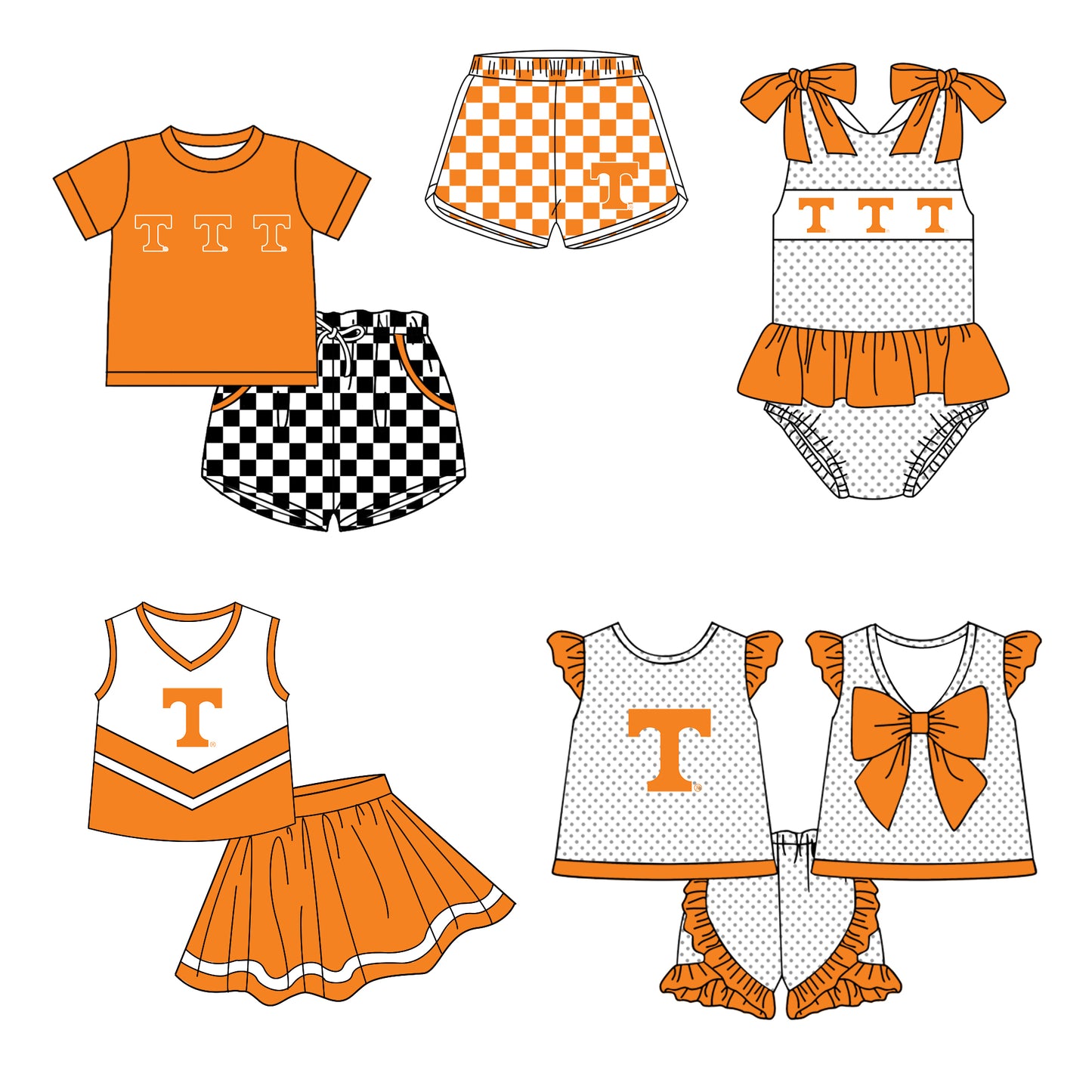 ( Moq 5 Each Style ) Baby Boys Girls Toddler T Plaid Sibling Shorts Sets Team Clothing