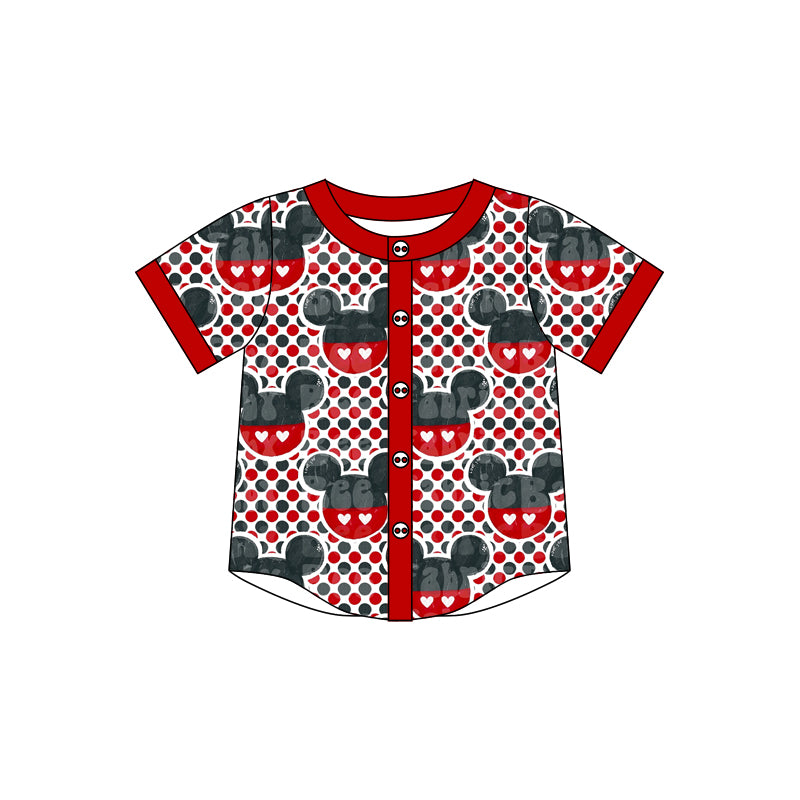 Baby Boy Short Sleeves Mouse Dots Buttons Shirt Moq 5