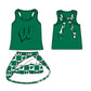 ( Moq 5 Each Style ) Baby Boys Girls Toddler Green Bows Team Sibling Shorts Dress Shirt Set Clothes