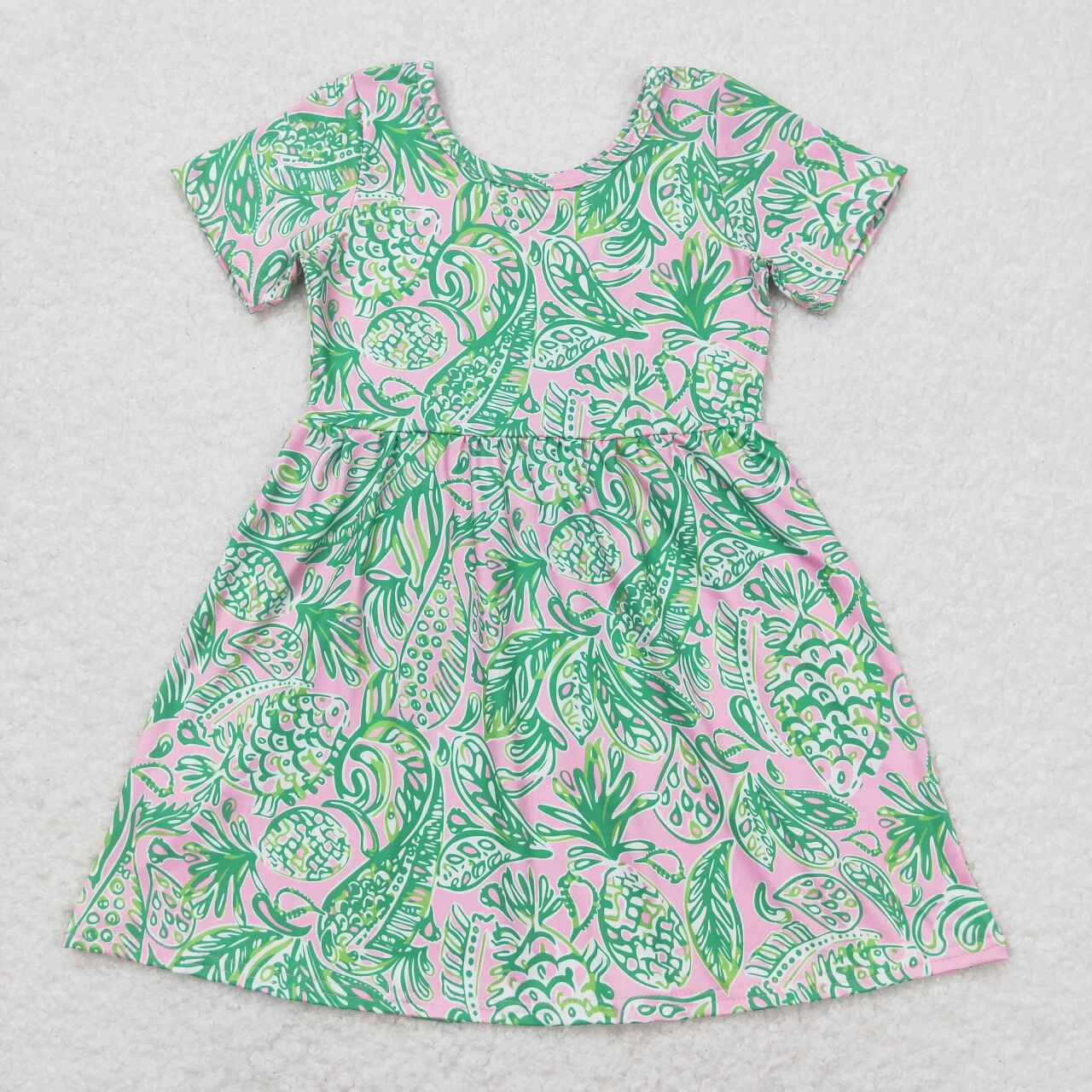 Baby Girl Short Sleeves Floral Summer Dress