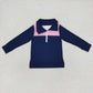 BT0290 Baby Kids Long Sleeves Pullover Zipper Shirt