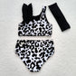 Baby Girl Bathing Suit Sleeveless Tops Shorts Leopard Set With Bow Swimsuit