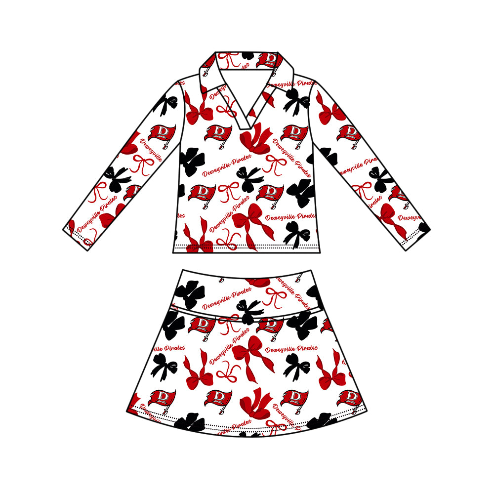 ( Moq 5 Each Style ) Sibling Baby Girls Kids Bows Team Shirt Sets Clothes